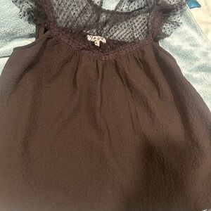 Elegant Black Lace Trim Blouse